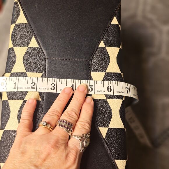 Kate Spade Francis Tote Bag allover bowtie coated canvas leather Shoulder Purse - Picture 10 of 16